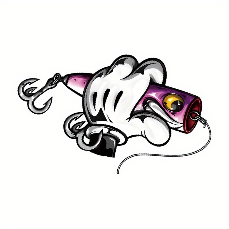 Fishing Equipment Box - 1 stuk waterdichte PVC-vislokstickers, cartoonvisontwerp, duurzame