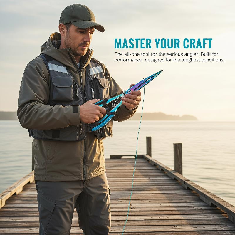 Saltwater Fishing Hook - Roestvrijstalen verlengde vistang met antisliphandvat, haakverwijderaar