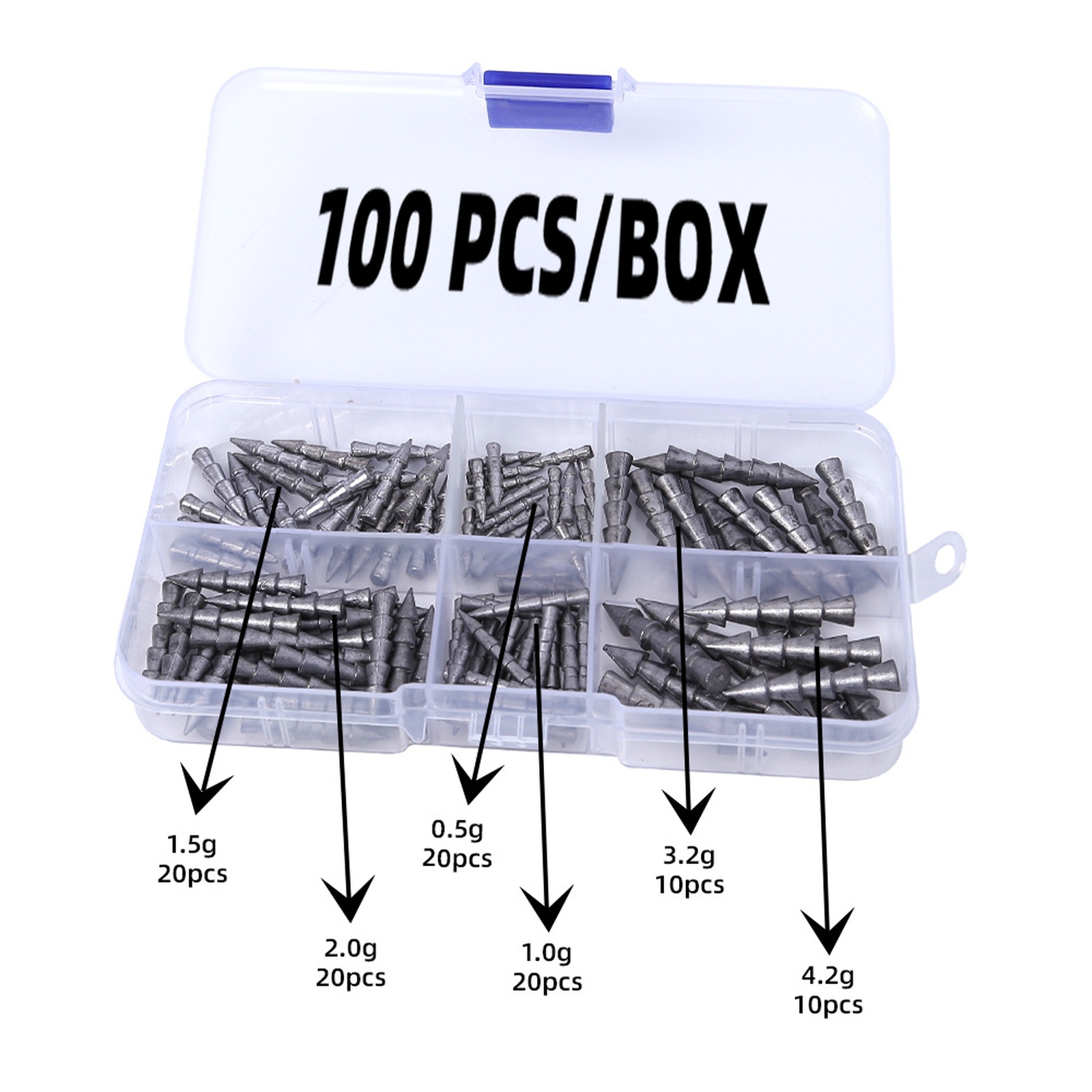 Tungsten Sinkers - Tungsten Nagelgewichten 100 Stuks Neko Rig