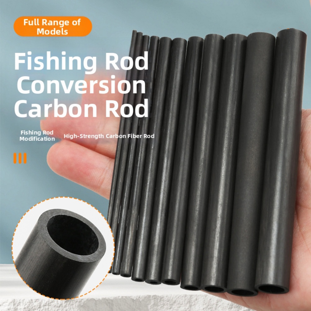 Carbon Fishing Rod - 10cm Zwarte Holle Koolstofvezel Buis Voor