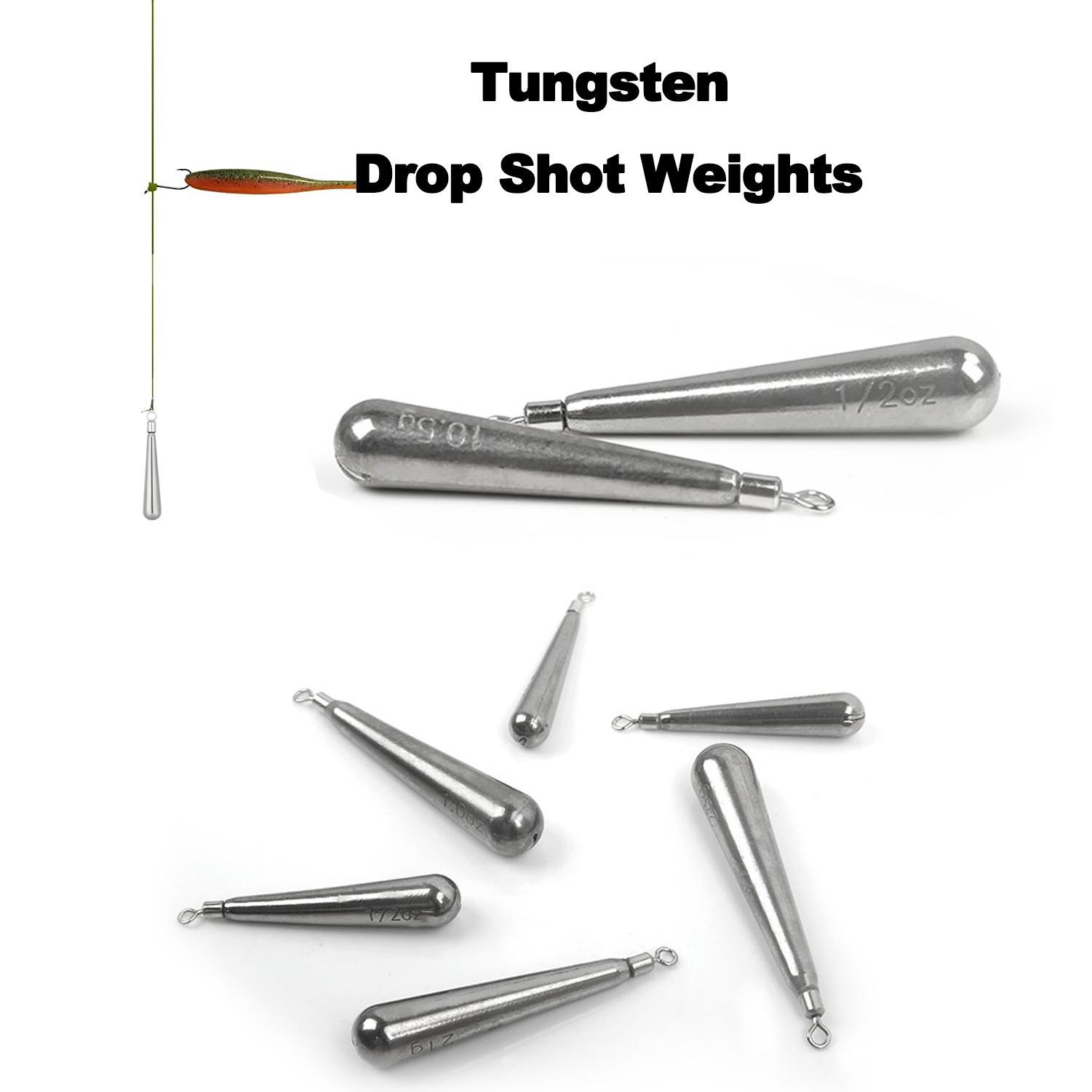 Tungsten Drop Shot Gewichten 3 - Tungsten Sinkers recensie en prijs