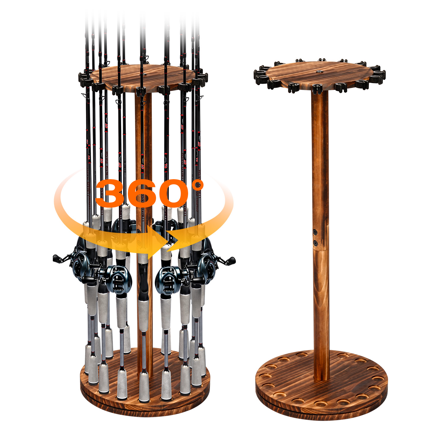 Ronde verkoold houten hengelho - Carbon Fishing Rod recensie en prijs